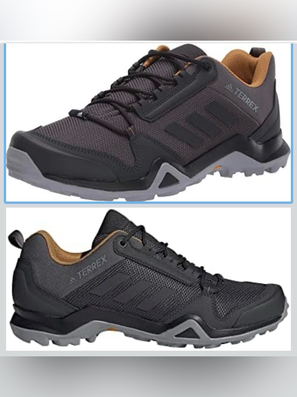 Adidas Mens Terrex AX3 Hiking Athletic Shoes Grey Five/Core - Black/Mesa Size 13